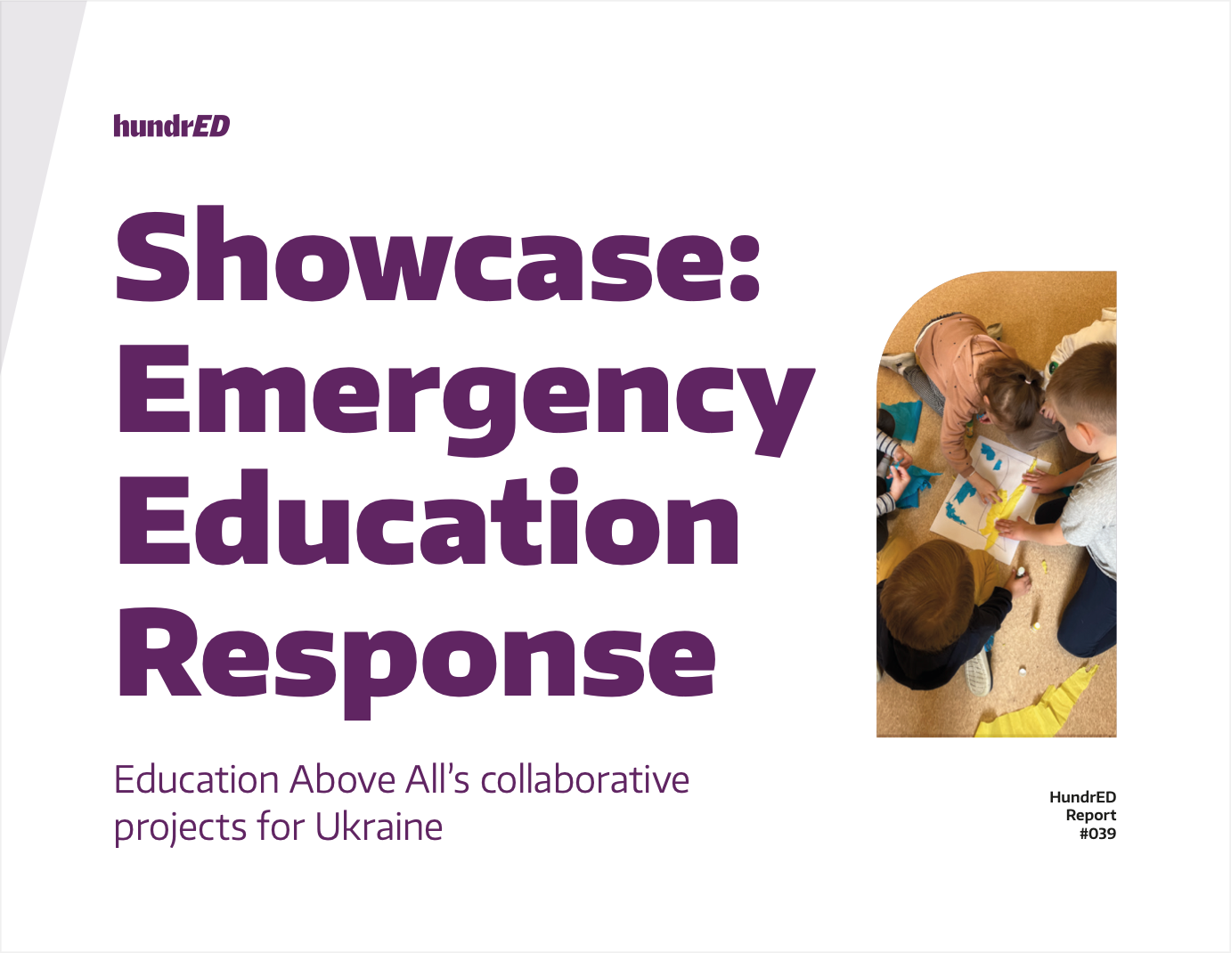 Cover of the HundrED report - Showcase: Emergency Education Response